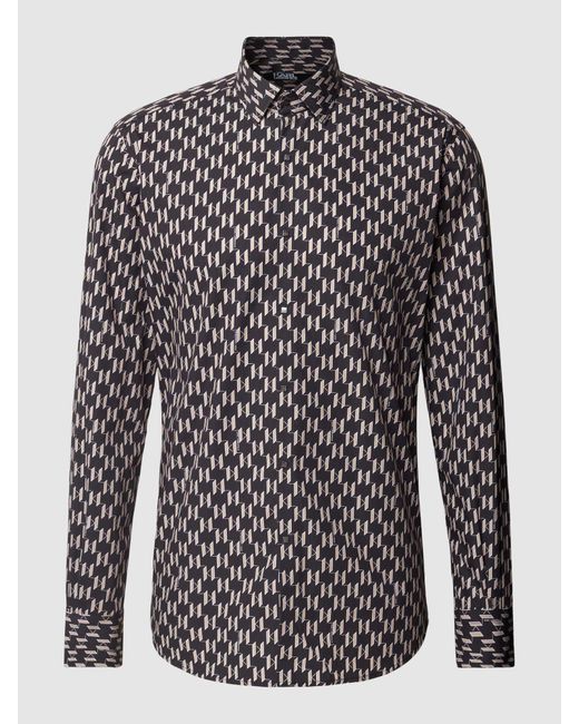 Karl Lagerfeld Zakelijk Overhemd Met All-over Motief in het Black voor heren