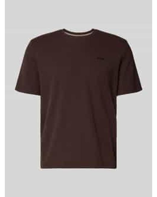 Boss Regular Fit Pyjama-Top Van Katoenmix Model 'Waffle' in het Brown voor heren
