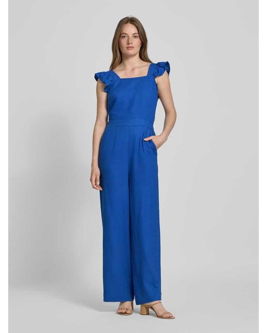 Y.A.S Black Loose Fit Jumpsuit aus Viskose-Leinen-Mix Modell 'ISMA'