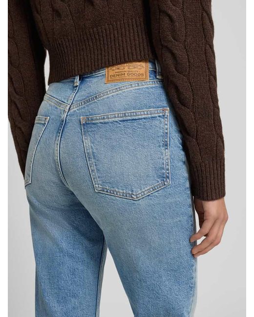 Polo Ralph Lauren Blue Wide Leg Jeans im Used-Look