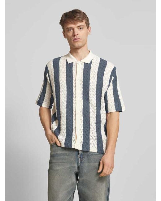 Jack & Jones Regular Fit Freizeithemd mit Polokragen Modell 'TYLER' in Blue für Herren