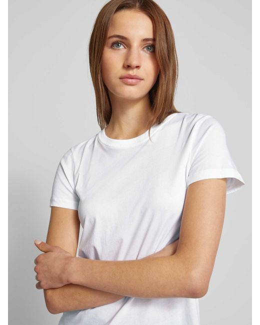 Stefanel White T-Shirt im unifarbenen Design