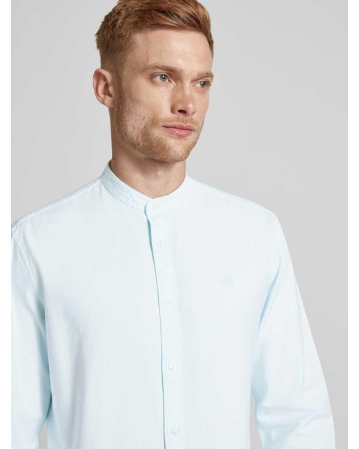 Mcneal Regular Fit Vrijetijdsoverhemd Met Opstaande Kraag in het Blue voor heren