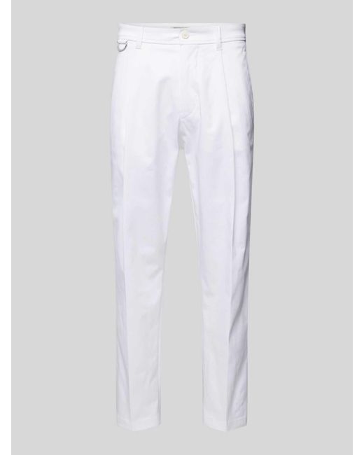Drykorn Regular Fit Stoffhose mit Bügelfalten Modell 'DEVYN' in White für Herren