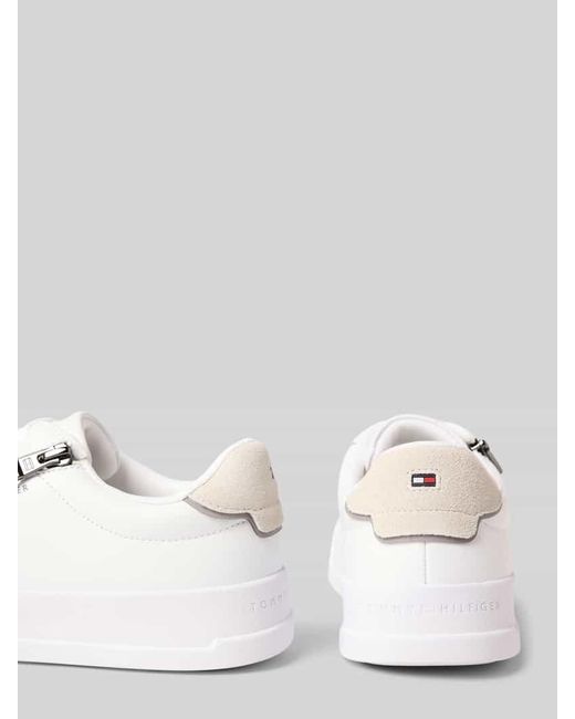 Tommy Hilfiger Low Top Sneaker aus echtem Leder in White für Herren