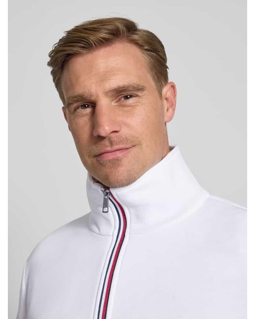 Tommy Hilfiger Regular Fit Sweatjacke aus Baumwoll-Mix in White für Herren