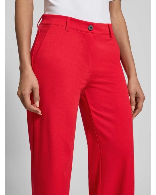 Freequent Wide Fit Stoffen Broek Met Viscose Model 'Nanni' in het Red
