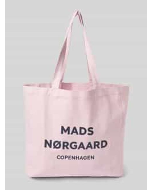 Mads Nørgaard Shopper Met Labelprint in het Pink