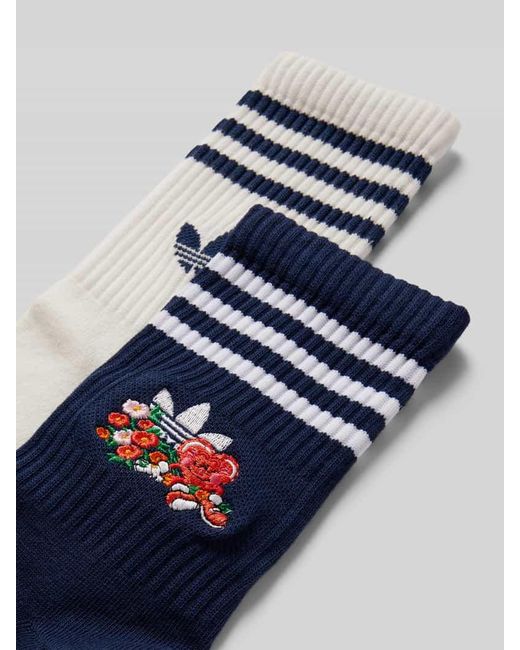 Adidas Originals Blue Socken mit Motiv-Stitching Modell 'NELSON' im 2er-Pack