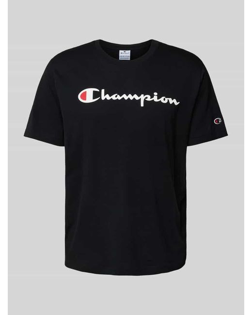 Champion T-Shirt mit Label-Print in Black für Herren