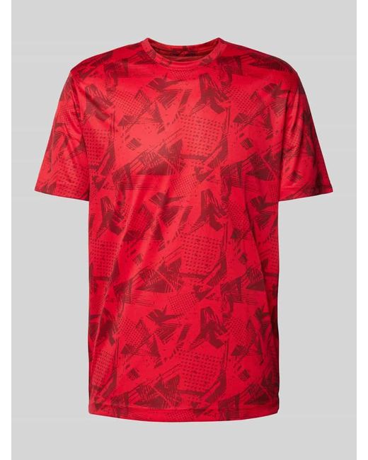 Christian Berg Men T-Shirt mit Allover-Muster in Red für Herren