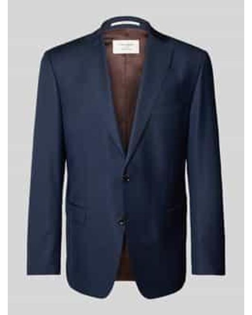 Carl Gross Modern Fit 2-Knoops Colbert Van Scheerwol, Model 'Steven' in het Blue voor heren