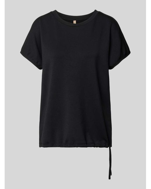 Soya Concept T-Shirt Van Mohair-Mix Met Ronde Hals Model 'Banu' in het Black