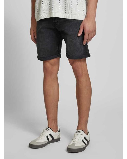 Jack & Jones Regular Fit Jeansshorts im 5-Pocket-Design Modell 'RICK' in Black für Herren