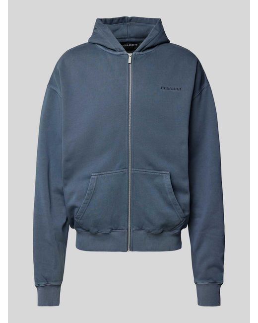 PEGADOR Oversized Sweatjack Met Labelstitching in het Blue voor heren
