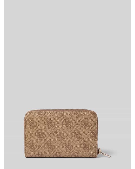 Guess Brown Portemonnaie mit Logo-Applikation Modell 'LAUREL'