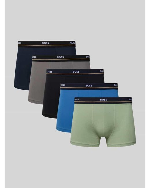 Boss Trunks aus Baumwoll-Mix im 5er-Pack Modell 'ESSENTIAL' in Blue für Herren