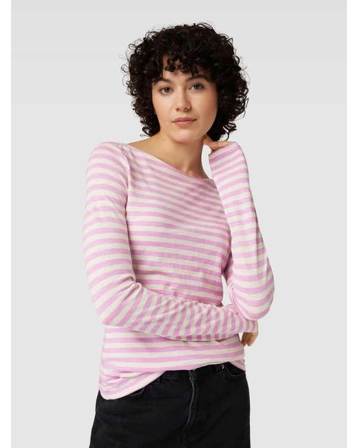 Marc O' Polo Pink Longsleeve mit Streifenmuster