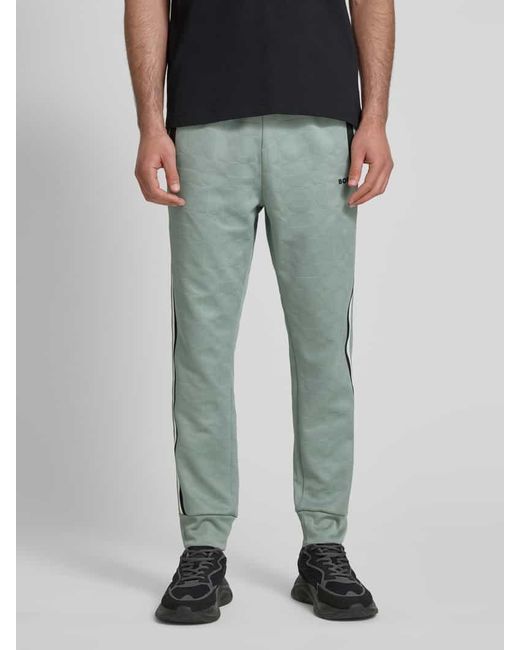 Boss Slim Fit Sweatpants mit Strukturmuster Modell 'Hover' in Green für Herren