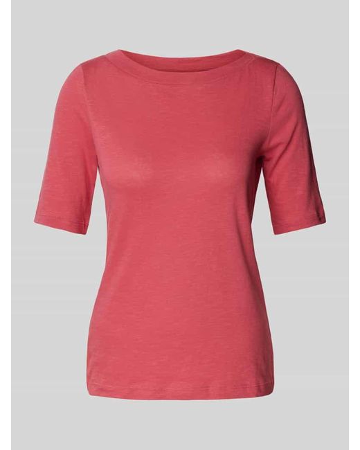 Tom Tailor Pink Slim Fit T-Shirt mit U-Boot-Ausschnitt