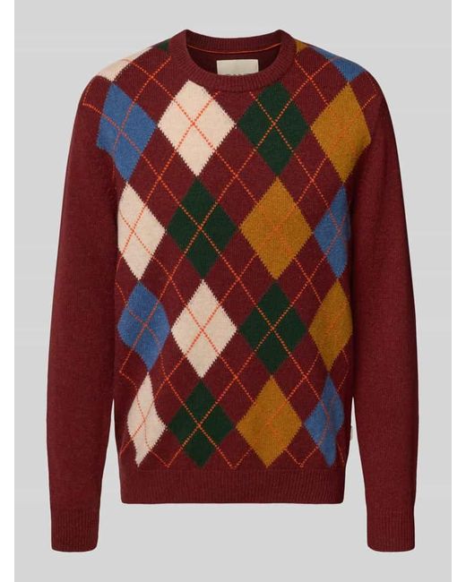 Gant Strickpullover mit Rundhalsausschnitt in Red für Herren