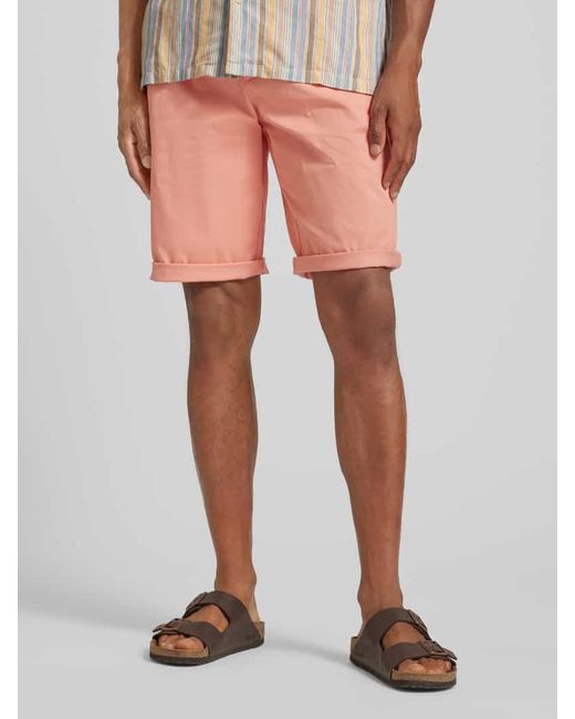 Tom Tailor Slim Fit Chino-Shorts mit Eingrifftaschen in Pink für Herren