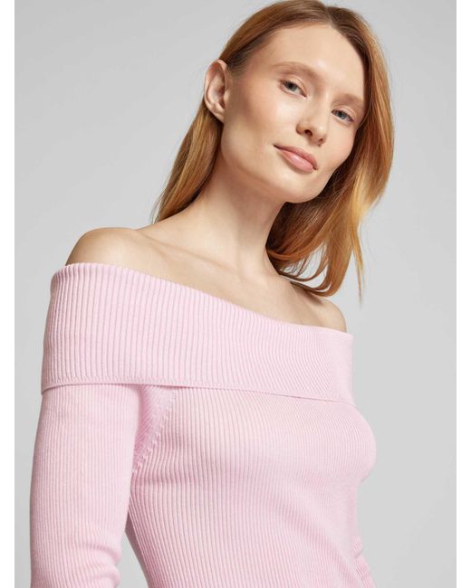Tom Tailor Slim Fit Gebreide Trui Van Viscosemix in het Pink