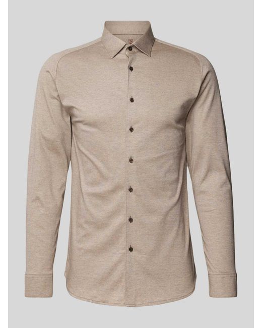 DESOTO Slim Fit Zakelijk Overhemd Met Kentkraag in het Natural voor heren