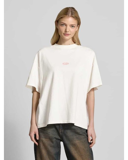 PEGADOR White Oversized T-Shirt mit Label-Print Modell 'KIMI'