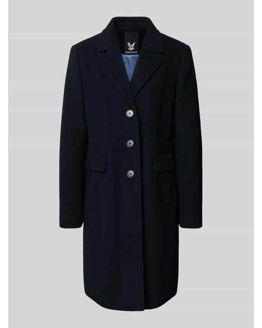 Fuchs & Schmitt Blue Wollmantel mit Kaschmir-Anteil und Pattentaschen