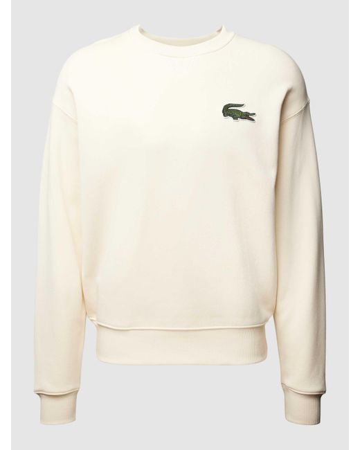 Lacoste Sweatshirt mit Logo-Stitching in Natur für Herren | Lyst DE | Sweatshirts
