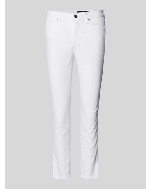Armani Exchange White Super Skinny Fit Jeans mit Knopfverschluss