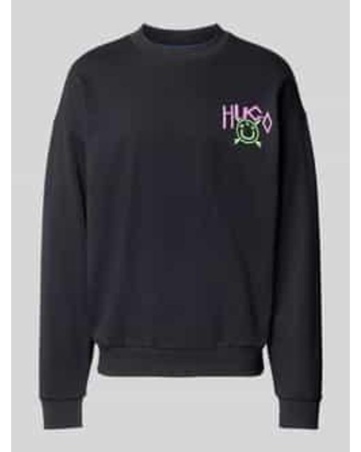 HUGO Sweatshirt Met Labelprint in het Blue voor heren