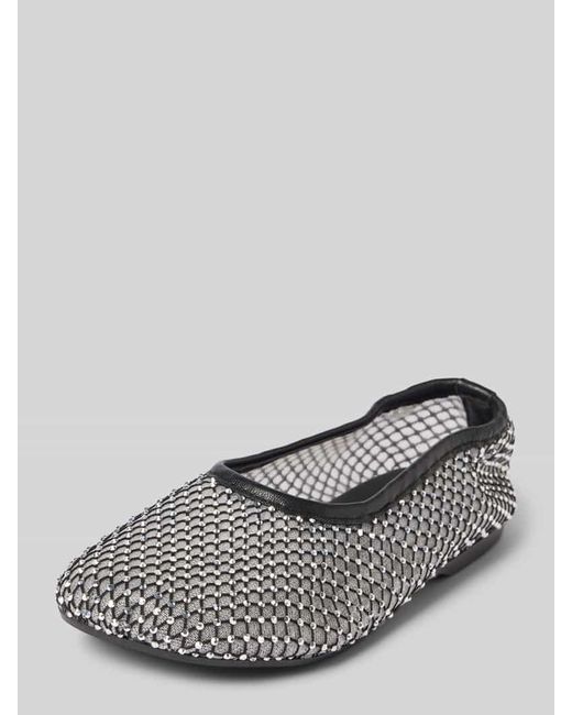 Alohas Gray Ballerinas Mit Ziersteinbesatz Modell 'Lorain'
