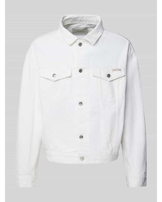 Calvin Klein Jeansjacke mit Label-Patch in White für Herren