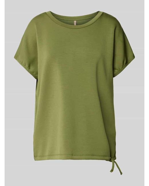 Soya Concept Green Sweatshirt mit geripptem Rundhalsausschnitt Modell 'BANU'