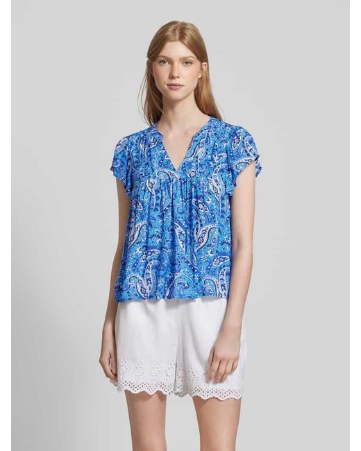 ONLY Blue Bluse mit Paisley-Muster Modell 'VENEDA'