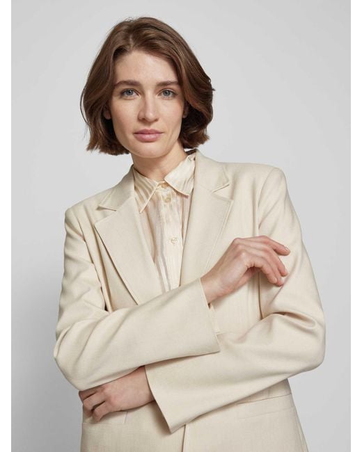 Stefanel Blazer Met Paspelzakken, Model 'Monopetto' in het Natural