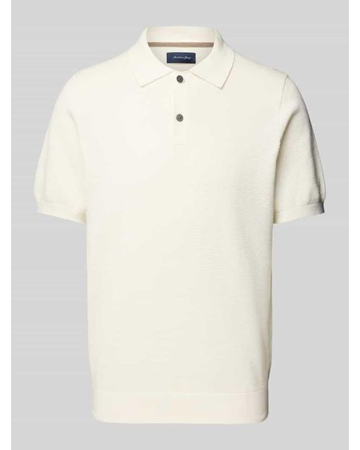 Christian Berg Men Poloshirt mit gerippten Abschlüssen in Natural für Herren