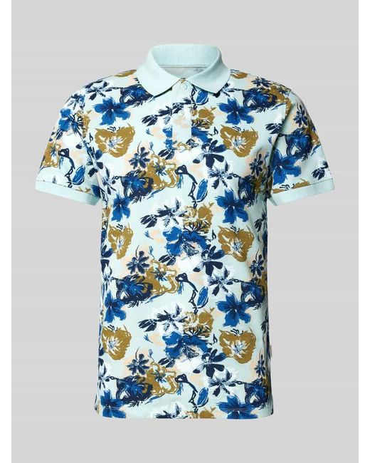 Blend Regular Fit Poloshirt Mit Gerippten Abschlüssen Modell 'Edi' in Blue für Herren