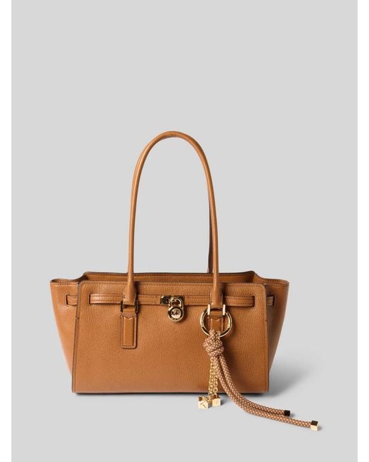 MICHAEL Michael Kors Handtas Met Labelhanger, Model 'Hamilton' in het Natural