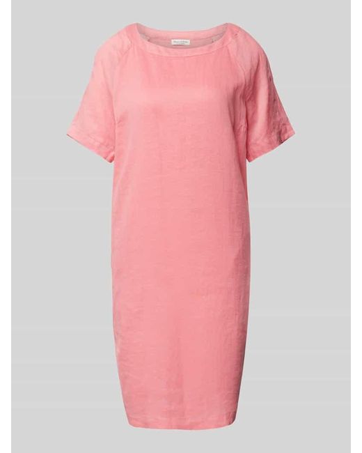 Marc O' Polo Pink Knielanges Kleid mit Rundhalsausschnitt