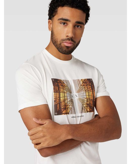 Armani Exchange T-shirt Met Label- En Motiefprint in het White voor heren