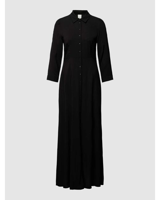Y.A.S Maxi-jurk Met Knoopsluiting in het Black