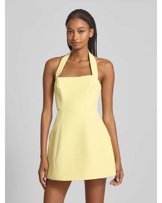 Bardot Yellow Cocktailkleid mit Neckholder Modell 'NEVELLE'