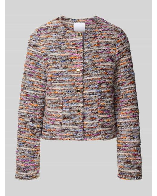 Rich & Royal Orange Regular Fit Blazer mit Rundhalsausschnitt