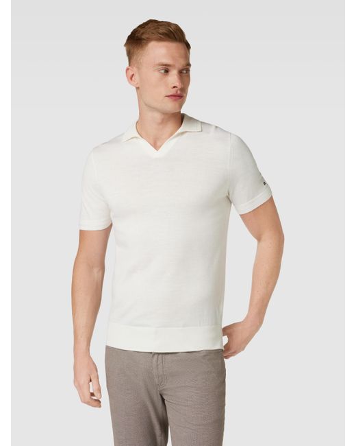 Tommy Hilfiger Poloshirt mit gerippten Abschlüssen Modell 'MERINO' in Weiß  für Herren | Lyst AT