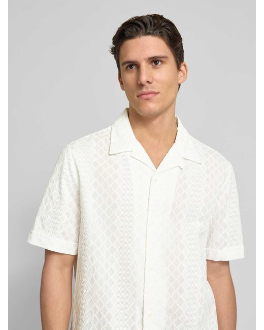 Antony Morato Regular Straight Fit Vrijetijdsoverhemd Met Structuurmotief in het White voor heren