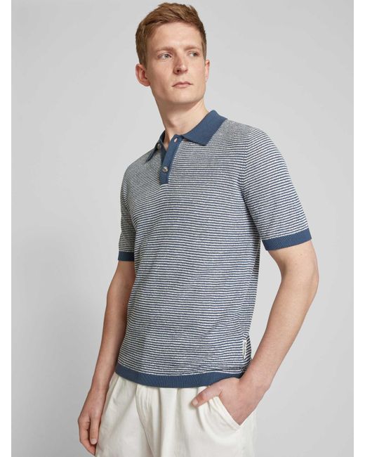 Marc O' Polo Regular Fit Poloshirt Met Korte Knoopsluiting in het Blue voor heren
