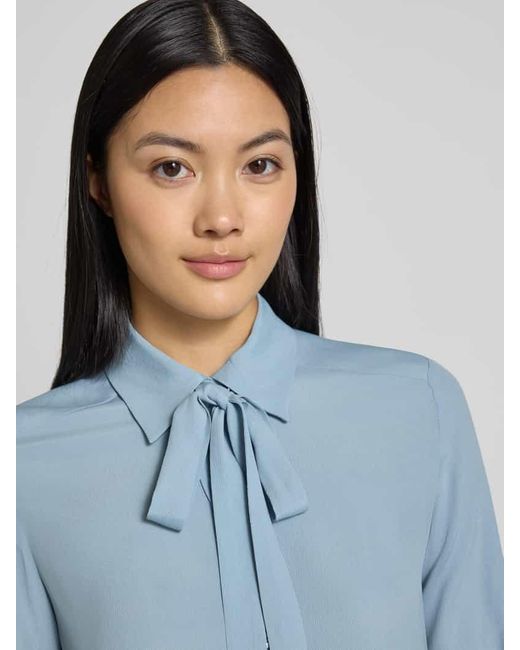 MAX&Co. Blue Regular Fit Hemdbluse mit Seidenanteil Modell 'ATENEO'